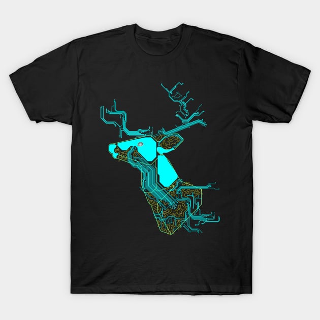 electronic deer T-Shirt by Mako Design 